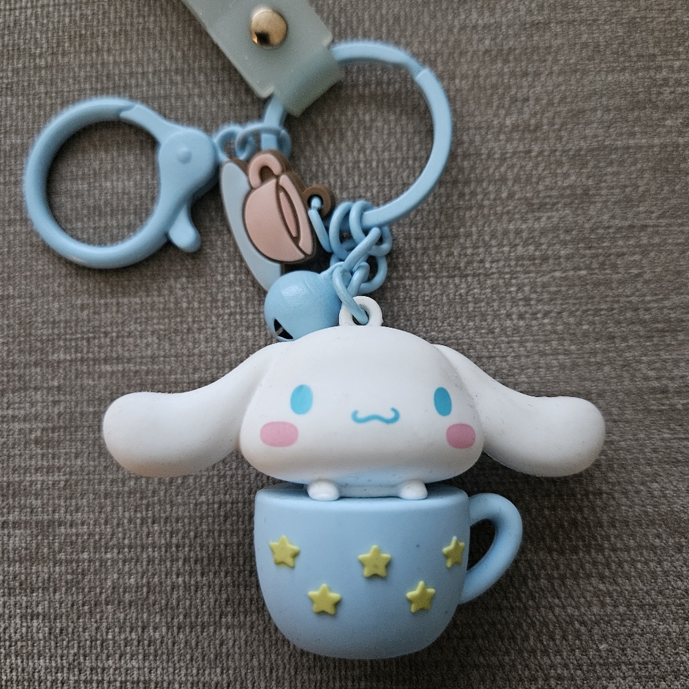 Sanrio Cinnamoroll Blue and White Keychain Wuth Strap Bag Tag